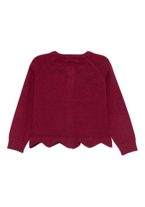 Cardigan con orlo a smerlo U+E' BY MISS GRANT | UE1996BORDEAUX